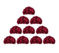 BLOSMON Fleur Artificielle Decoration Mariage Table 10 PièCes Bourgogne Boule de Fleurs Hortensia Artificielles pour Chemin de Table DéCoration Fausses Flowers Bouquet pour Maison Fete Salon Deco