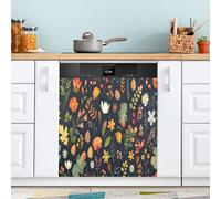 Blossom Aimant de lave-vaisselle pour porte avant, grand panneau décoratif en métal pour cuisine, lave-vaisselle, réfrigérateur, autocollant décoratif magnétique 58 x 66 cm
