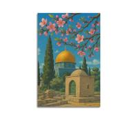 Blossom Dome of The Rock Art mural - Impression fraîche, affiche de la nature, image douce sur toile - Décoration murale artistique moderne à suspendre - 20 x 30 cm