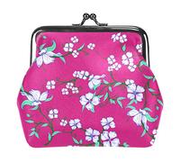 Blossom Flowers on Pink Portefeuilles en Cuir PU pour Femmes Mini Boucle Porte-Monnaie pour Filles