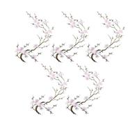 Blossom Iron On Patches - Ensemble de broderie de fleurs 5 pièces