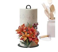 Blossom Motif Caddy - Standard Roll Station, Elegant Tissue Support for Dining Tables, Sculpted Floral Frame, Household Utility Item with Easy One-Handed Tearing, Modern Countertop Pole