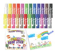 BLOT Gouache Solide en Stick 24 Couleurs Stick Solide Kids Art Kit Peinture pour Papier, Verre, Carton