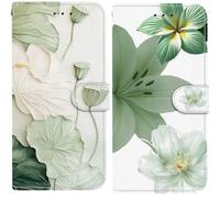 BLOTECH 2* Coque pour Moto Edge 70 Pro Housse Cuir Protection Etui Portefeuille Antichoc Magnétique Étui à Rabat et Folio Pochette Cover avec Coloré Fleur Floral Motif Flip Case - Série Vert d'été