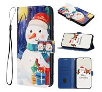 BLOTECH Coque de Noël pour Oukitel C62/C62 Pro,Portefeuille Etui Noël Housse pour Oukitel C62/C62 Pro, Housse en Cuir Clapet Case Flip Wallet Étui Winter Snowman Motif Pochette Antichoc Bumper
