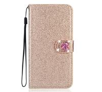 BLOTECH Coque en Cuir Glitter Etui for Moto G67 Power 5G,Coque Housse Bling Shiny PU Wallet Housse Etui Similicuir Pochette en Cuir Portefeuille pour Moto G67 Power 5G - Or