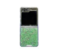 BLOTECH Coque Housse Galaxy Z Flip 5 Silicone Fexible Back Case Paillettes d'or Design Mandalas Motif Soft TPU Cover Etui Transparente Clair Protecteur Cas pour Samsung Galaxy Z Flip 5