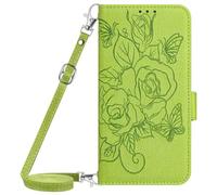 BLOTECH Coque Petit Sac à Dos Compatible avec Samsung Galaxy A26 5G Étuis Floral Portefeuille à Rabat et Folio 360 Degrés Flip Case Housse de Protection Souple et Cuir PU Étui Fille Femme,Vert