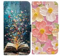 BLOTECH Coque pour Moto S30 Pro 5G Étui Flip Cuir Rencontre littéraire Star River + Tournesols Etui Protection Housse Premium en Cuir PU Portefeuille Ranges Cartes Fonction Support Pochette
