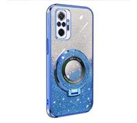 BLOTECH Coque pour Redmi Note 10 Pro 4G Cas Gliiter 3 in 1 Cover téléphone Bling Housse TPU Souple Étui de Protection en Silicone + PP Détachable Bling Paper + 360 ° Stand Holder Note 10 Pro 4G, Bleu