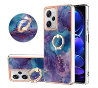 BLOTECH Coque pour Redmi Note 12 Pro Plus Marbre,Housse étui Gel en Silicone Paillette Marbre Texture avec Rotation Bague 360 °Stand Holder pour Redmi Note 12 Pro Plus Pare-Chocs TPU Souple,Pourpre