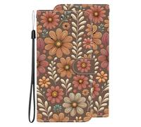 BLOTECH Coque pour Wiko Y82 Étui Flip Cuir, Fleurs Vintage Etui Protection Housse Premium en Cuir PU Portefeuille, [Ranges Cartes] [Fonction Support] Pochette pour Wiko Y82