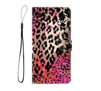 BLOTECH Cuir PU Folio Etui pour Samsung Galaxy S23 FE Coque PU Flip Housse Étui Cover Wallet Case Portefeuille Étui en Cuir Cover Flip Shell Housse pour Samsung Galaxy S23 FE,Imprimé léopard Rose