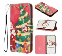 BLOTECH Etui Noël Housse pour Motorola Moto G Play 5G vec Rabat,Etui de Noel Motif Dessin Animé Boîte à Rabat Housse étui de téléphone Portefeuille Coffret en Cuir Clapet pour Motorola Moto G Play 5G