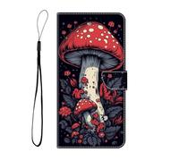 BLOTECH Etui Phone pour Motorola Moto G67 avec Rabat,Portefeuille Coque Cuir PU 3D Glitter Effet Motif Pochette pour Monnaie Support Housse pour Motorola Moto G67,Champignon vénéneux