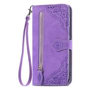 BLOTECH Fermeture éclair Protection Housse pour Oppo A16/A54S PU Cover Étui en Cuir Flip Cover Sac à Fermeture éclair Porte-Monnaie Housse 360 Etui a Rabat Cover étui de Téléphone Pochette Alto