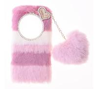 BLOTECH Fluffy Coque Furry Warm Cover for Cubot A30, Cozy Snug Gentle Tender Winter Thermal Plush Envelope Cute Adorable Protective Housing Sleeve Device Case Phone Étui,Épissage Rose