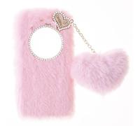 BLOTECH Fluffy Coque pour Cubot A30 Fluffy Doux Soft Coquille Étui Peluche Coque Mignon Couverture Housse Peluche Fuzzy Plush Case d'hiver Chaud et Moelleux pour Phone Étui Shell, Rose
