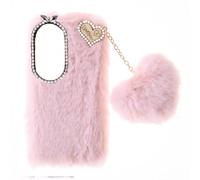 BLOTECH Fluffy Coque pour OnePlus Nord CE5 Fluffy Doux Soft Coquille Étui Peluche Coque Mignon Couverture Housse Peluche Fuzzy Plush Case d'hiver Chaud et Moelleux pour Phone Étui Shell, Rose