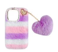BLOTECH Fluffy Coque pour Oppo A5X 5G Fluffy Doux Soft Coquille Étui Peluche Coque Mignon Couverture Housse Peluche Cover Pelucheuse Duveteuse Housse Hivernale Douce for Oppo A5X 5G,Jonction Violet