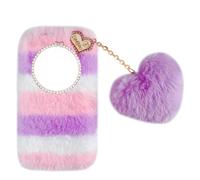 BLOTECH Fluffy Coque pour Oukitel C59 Pro Fluffy Doux Soft Coquille Étui Peluche Coque Mignon Couverture Housse Peluche Cover Pelucheuse Duveteuse Housse Hivernale Douce,Jonction Violet