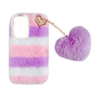BLOTECH Fluffy Coque pour ZTE Blade A35e Fluffy Doux Soft Coquille Étui Peluche Coque Mignon Couverture Housse Peluche Cover Pelucheuse Duveteuse Housse Hivernale Douce,Jonction Violet