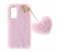BLOTECH Fluffy Coque pour ZTE Blade A35e Fluffy Doux Soft Coquille Étui Peluche Coque Mignon Couverture Housse Peluche Fuzzy Plush Case d'hiver Chaud et Moelleux pour Phone Étui Shell, Rose