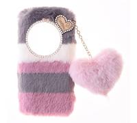 BLOTECH Fuzzy Plush Case for Cubot A30 Gentle Tender Cozy Warm Winter Snug Envelope Protective Sleeve Cute Adorable Housing Cover Mobile Device Étui Confortable et Chaud,Jonction Noire