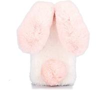 BLOTECH Lapin Peluche Fourrure pour ZTE Blade A56 Fluffy Doux Case Fluffy Soft Étui Peluche Lapin Coque Femmes Girly Couverture Housse Mignonne Velu Phone Shell pour ZTE Blade A56,Rose Blanc