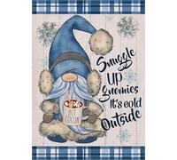 Blottissez-Vous, Gnomes ! Il Fait Froid Dehors ! Gnome Bleu D'Hiver Drapeaux Couleurs Vives Garden Flag Décoratif Drapeau Pour Cour Extérieur Intérieur 30X45Cm
