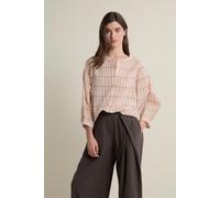 Blouse à carreaux en coton - Coline Crx - L - Abricot - Femme - Etam