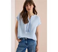 Blouse à col fendu en gaze de coton