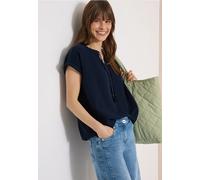 Blouse à col fendu en gaze de coton