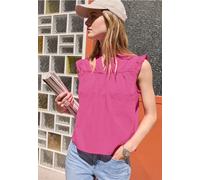 Blouse à col fendu et finitions ruban