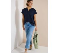 Blouse à épaules tombantes en seersucker