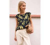 Blouse à épaules tombantes et à col Rond motif floral