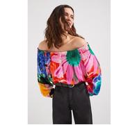 Blouse à fleurs M. Christian Lacroix - Rose - Manches longues - Femme XXL