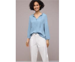 Blouse à manches 3/4 avec col fendu dans un look denim