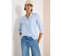 Blouse à manches 3/4 avec col fendu en lin