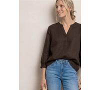 Blouse à manches 3/4 en lin mélangé avec split neck