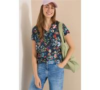 Blouse à manches courtes avec un mélange de structures et un imprimé
