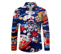 Blouse à manches longues pour homme confortable avec col large et motif de Noël, motif de vache mignon pantalon, C-blanc, Medium