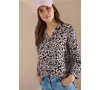 Blouse à motif léopard en lin mélangé