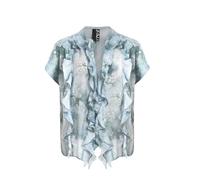 Blouse Ã volants fleuri femme Mat Fashion Bleu S/M