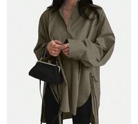 Blouse ample décontractée à manches longues avec encolure dégagée, couleur unie, printemps/été, hauts à manches longues pour femmes L,M,S,XL,XS,XXLPolyester