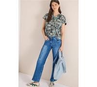 Blouse avec col fendu et mélange de structures