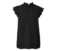 Blouse avec empiÃšcements transparents et broderies femme QS Noir 36