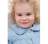 Blouse bébé fille en denim léger personnalisable denim bleached 9M(71CM)