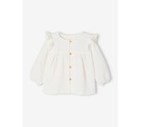 Blouse bébé gaze de coton à volants écru 12M(74CM)