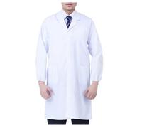 Blouse Blanche Chimie Lycee Coton laboratoire Blouse Medicale blanc manches longues Blouse medicale femme/homme (FR/ES, Alpha/lettres, S, Taille normale, Taille normale, Poignets élastiques épais)